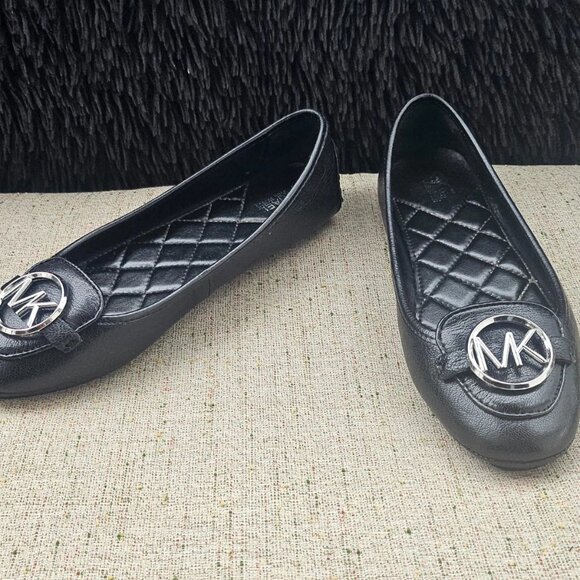 Michael Kors Women Sandal Ballet Flat Black Leather Upper Shoes Size 6.5 - Picture 5 of 13